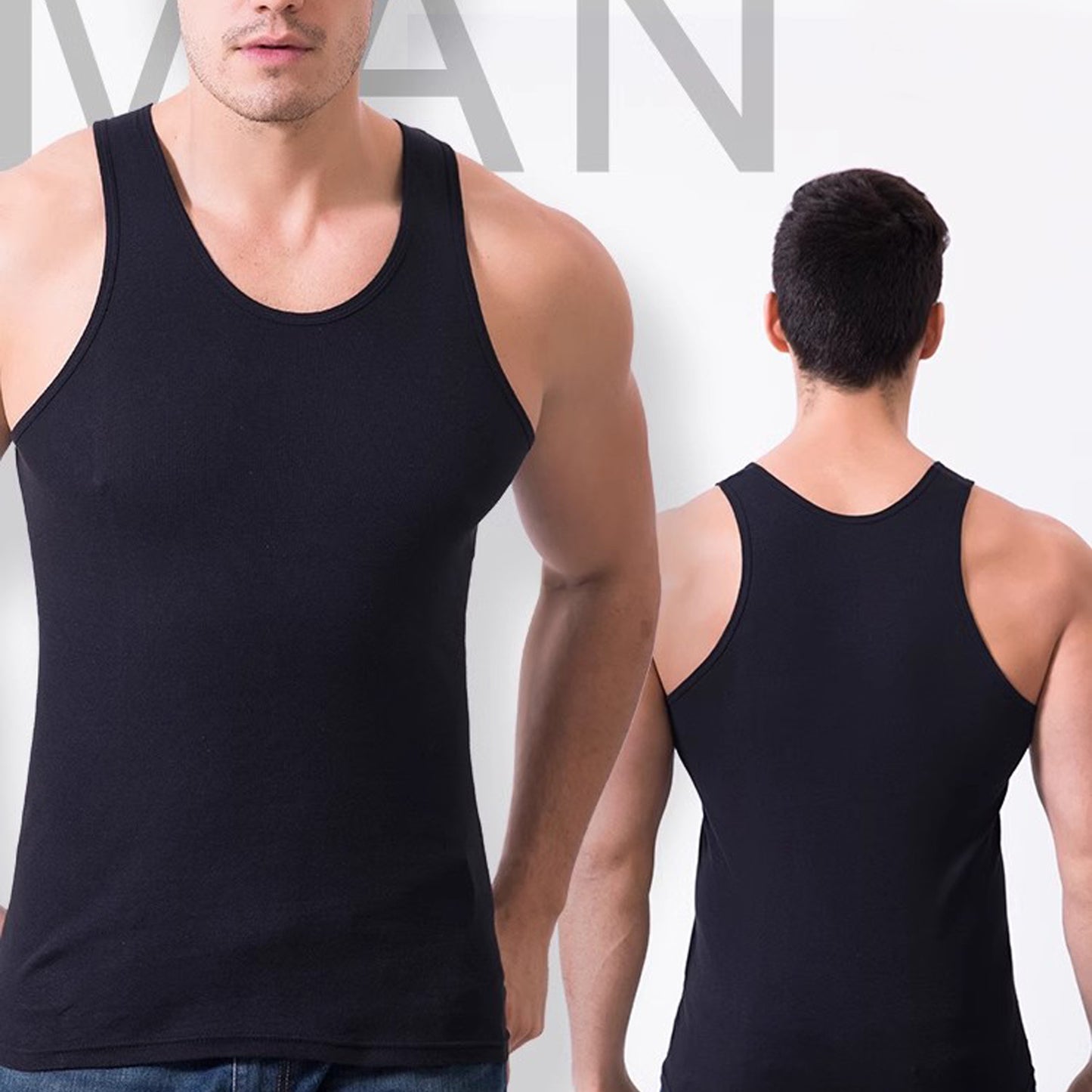 Nelipo Men's pure cotton vest summer hurdle sports fitness top