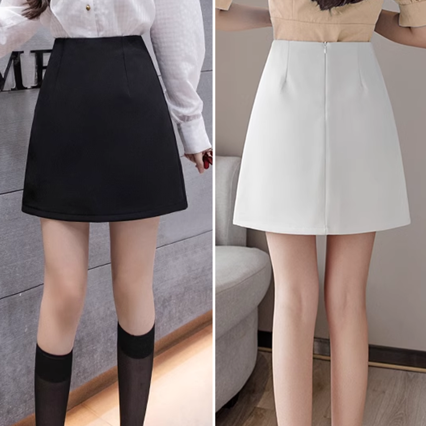 Nelipo skirts women 2024 autumn new style temperament slim black